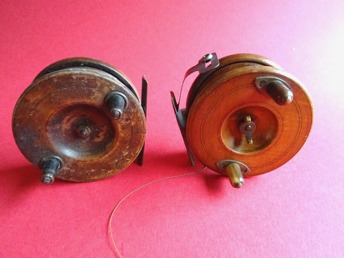 Pair antique wooden - a, of