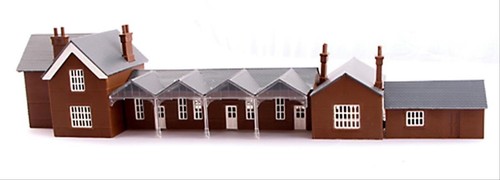 Model railway town station - model,