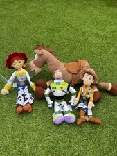 Disney Store Toy Story Woody Buzz Bullseye & talking Jessie Plush soft Bundle