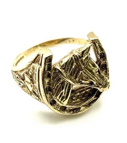 9ct gold horseshoe - horseshoe, ring