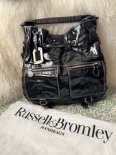 Russell And Bromley Via Republica Extra Large Patent Leather Hobo Tote Bag