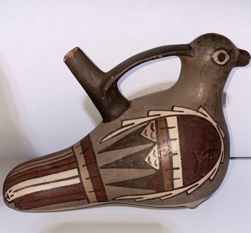 Peru art pottery bird vessel - art,