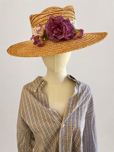 Vintage straw sun - sun, lace