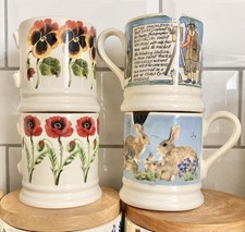 4 Emma Bridgewater Half Pint Mugs Craft Upcycling Project Shackleton Rabbit Kits