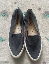 White Stuff Grey Brown Pointed Toe Daps Sneakers Pull on Plimsolls Sz 6