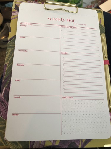 Paperchase weekly list - weekly,