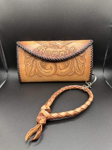 Vintage hand tooled leather - hand,