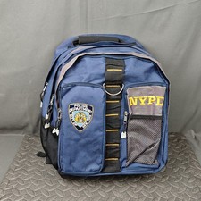 NYPD Backpack Embroidered Badge 5 Compartments Shield Logo Blue