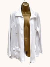 Damart Zip Up Cardigan White