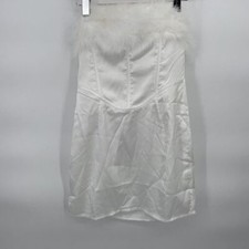 White Satin Corset Feather