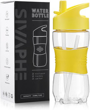 Clear Water Bottle with Straw