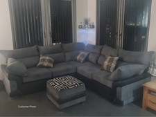 Corner Sofa in Grey Jumbo Cord