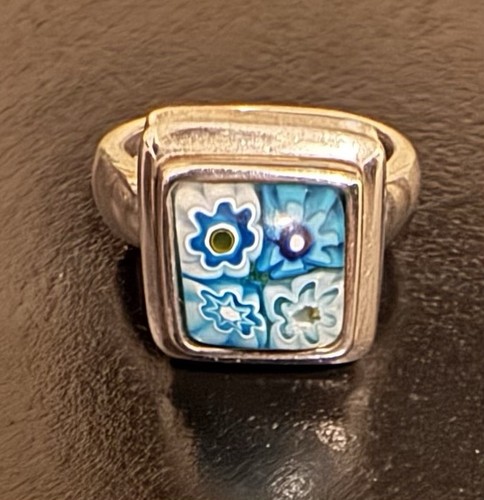 Silver millefiori murano glass - silver,