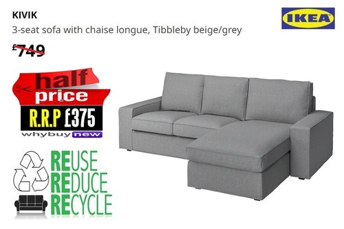 Rrp 749 ikea - kivik, two