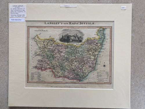Antique map suffolk - antique,