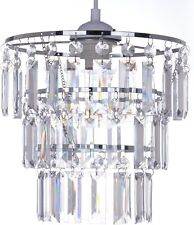 3-tier Crystal Lampshade for Ceiling & Table Lamps Easy Fit Light Pendant Light