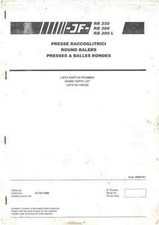 JF Round Baler RB220, RB300, RB300L Parts Manual