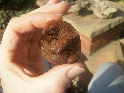 Hand carved wood netsuke - hand,