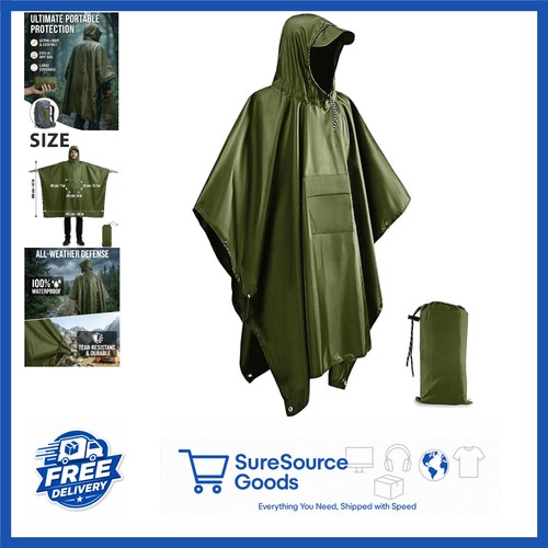 Adult waterproof poncho army - adult,