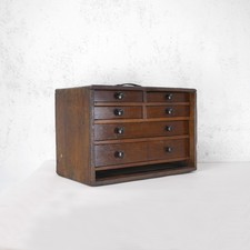 Vintage Antique Engineers Toolmaker Cabinet Tool Box 6 Drawers Time Worn #102639