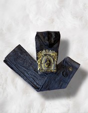 Juicy Couture y2k Navy & Gold Velour 2 Piece Tracksuit, XS
