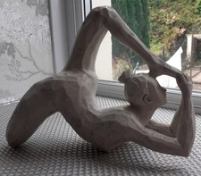 Yoga Pose Woman Gray  Resin Figurine size 22 x 17 x 9 cm