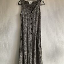 Vintage Women’s Laura Ashley UK 12 Jumpsuit Black Floral Sleeveless Wide Leg 