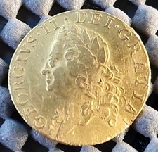 George 2nd II Full Guinea Shield Back 1752 Gold Coin Rare