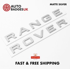 Range Rover Bonnet & Boot Matte Silver Badge GENUINE Lettering Emblem 