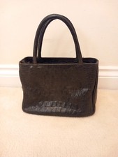 FURLA genuine leather italian women's handbag crocodile embossed