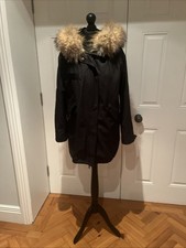 Jessimara Coat EUR 38/UK 10 Real Fur Hood Detatchable Fur Inner Zip Closure