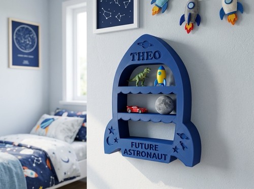 Personalised kids rocket wall - personalised,