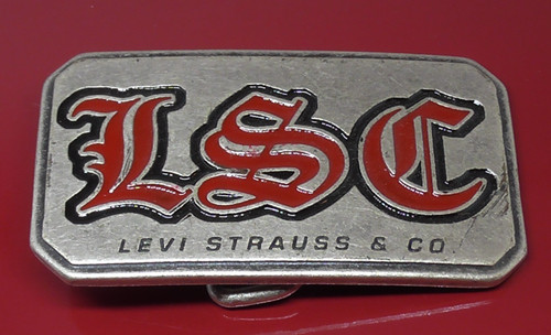 Vintage metal belt buckle levi - metal,