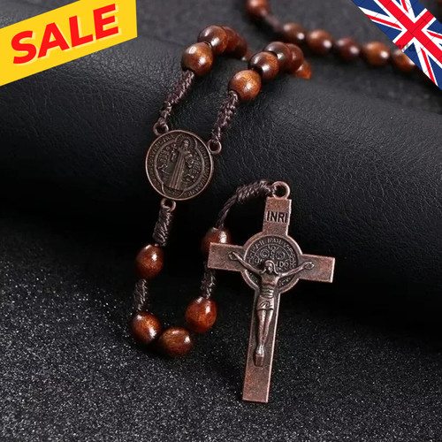 Wooden rosary cross - wooden, handmade