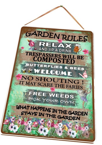 Garden rules sign - garden,