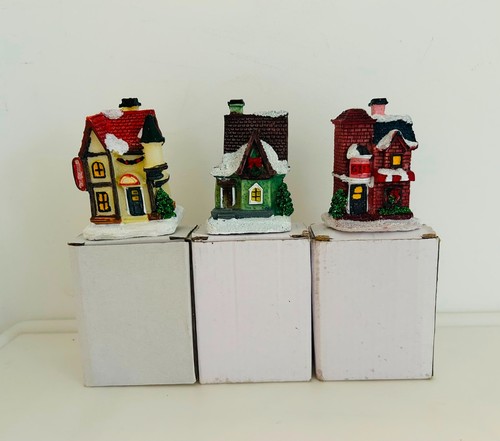 3pcs christmas village house - village,