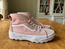 WOMENS VANS ULTRA CUSH PINK OLD SKOOL TRAINERS UK 5.5 LACE WAFFLE CUP SHOES