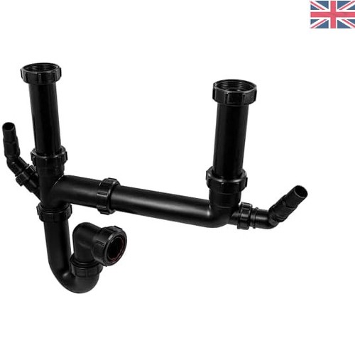 Sk2a black double bowl sink - black,