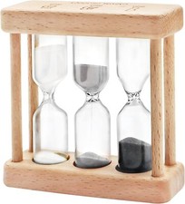 1-3-5 Minute Sand Timer Hourglass with Wooden Frame - Timer for Tea or Coffee