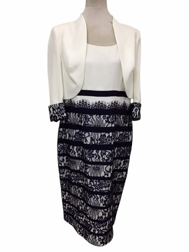 Condici ivory navy lace dress - ivory,