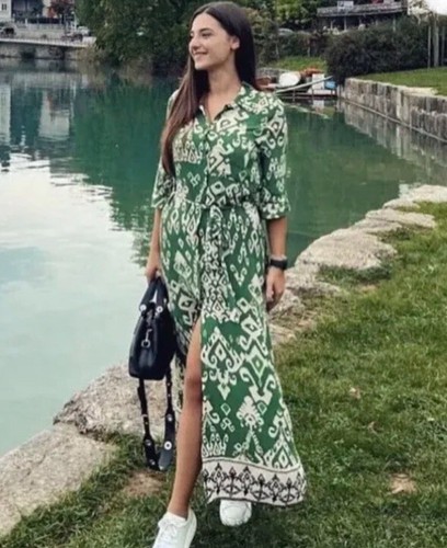 Zara green long - zara, shirt