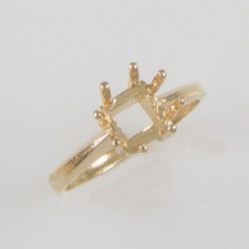 PRE-NOTCHED 7MM ANTIQUE CUSHION SOLITAIRE RING IN 10K YELLOW GOLD CR102-10KY
