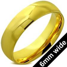 Plain 6mm gold stainless - plain,