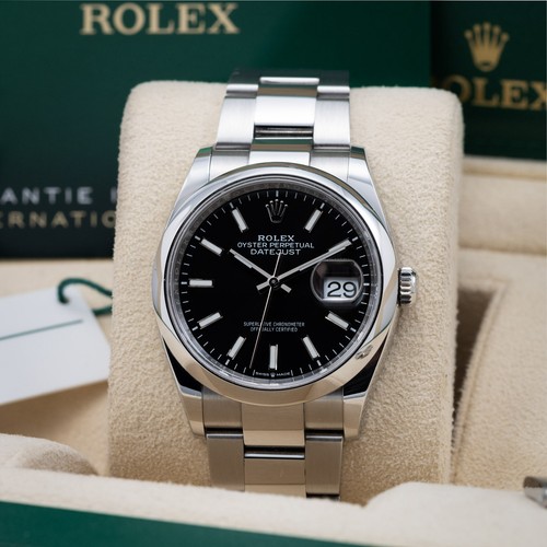 Rolex datejust black dial - rolex,