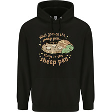 What Goes On In the Sheep Pen Farming Mens 80% Cotton Hoodie