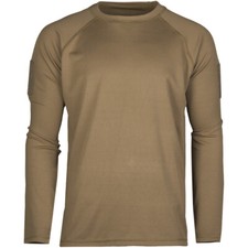 Mil-Tec Tactical Long Sleeve Quick Dry Mens Shirt Outdoor Hunting Dark Coyote