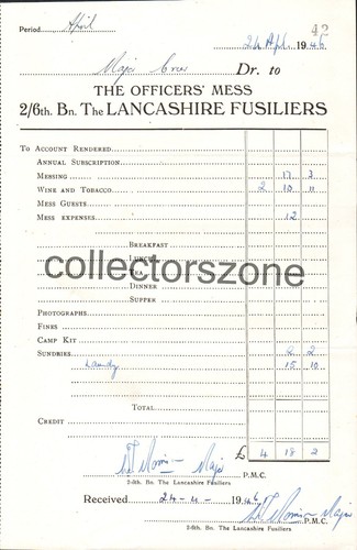 1946 6th lancashire - 2/6th, bn