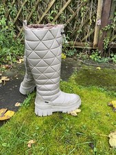 Marco Tozzi Taupe 26660 Long Quilted Lined Boots RRP£95 Water Resistant UK4/37