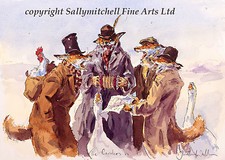 Funny Fox, 'The Carolers' Christmas cards pack of 10  by Jonathan Walker C330x