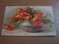 Floral Vintage Postcard Signed